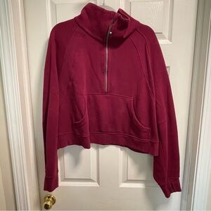 Women's Burgundy Half-Zip Top